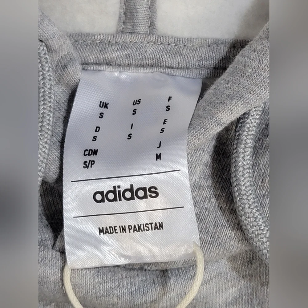Adidas 3 Stripe Fleece Pullover Medium Heather Gray Hoodie Mens Size Small